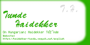 tunde haidekker business card